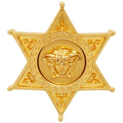 Versace Sheriff Medusa Badge Brooch 